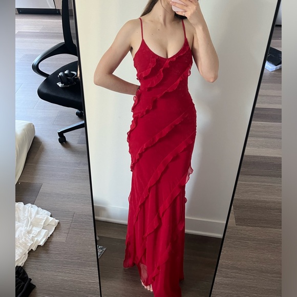 Mango Long Red Dress - Picture 7 of 9